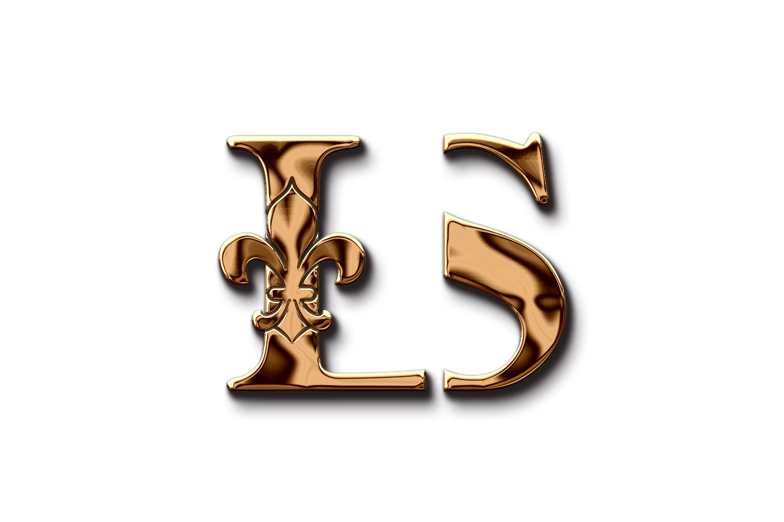Logomarca de Larice Silva Advocacia, monograma LS em dourado